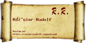 Rösler Rudolf névjegykártya